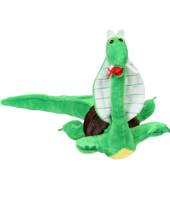 baby Snurtlegator = baby snake + turtle + alligator stuffed animal [front view]