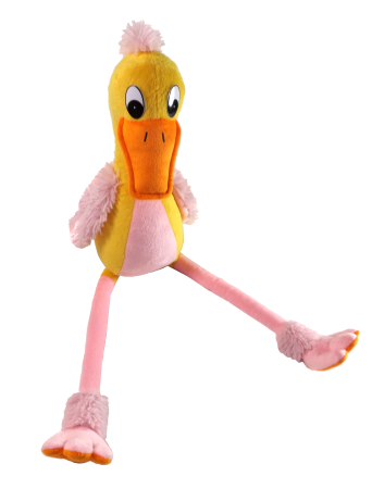 Quackalingo = duck + flamingo stuffed animal [left view]